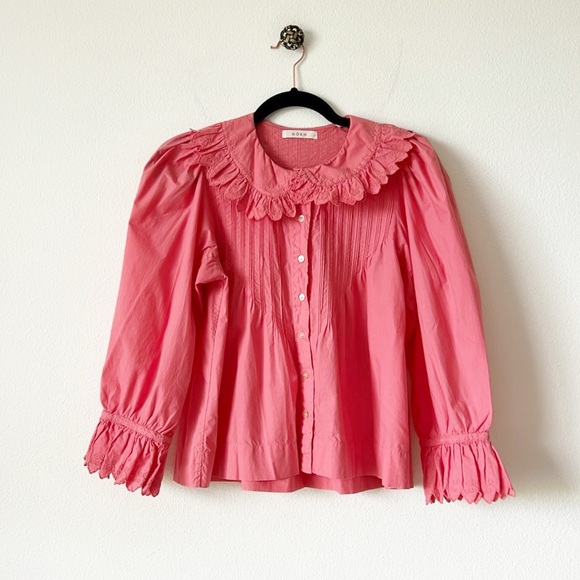 Doen Shirt Womens XS Hickory Blouse
Begonia Pink Ruffles Cottagecore
Feminine - Picture 13 of 15